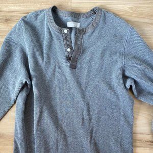 Everlane henley sweater waffle
